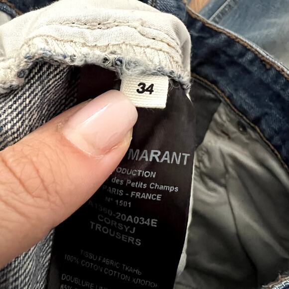 etoile isabel marant corsy j trousers jeans womens size 34 XS 2 blue DR - Picture 6 of 8